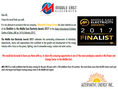 Middle East Electricity Awards 2017